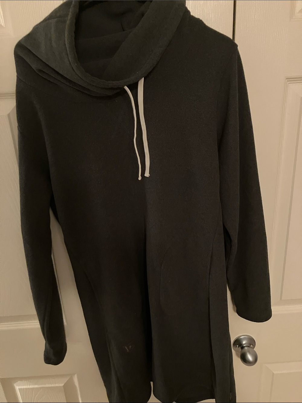 Womens Black Turtleneck Drawstring Tunic Jacket